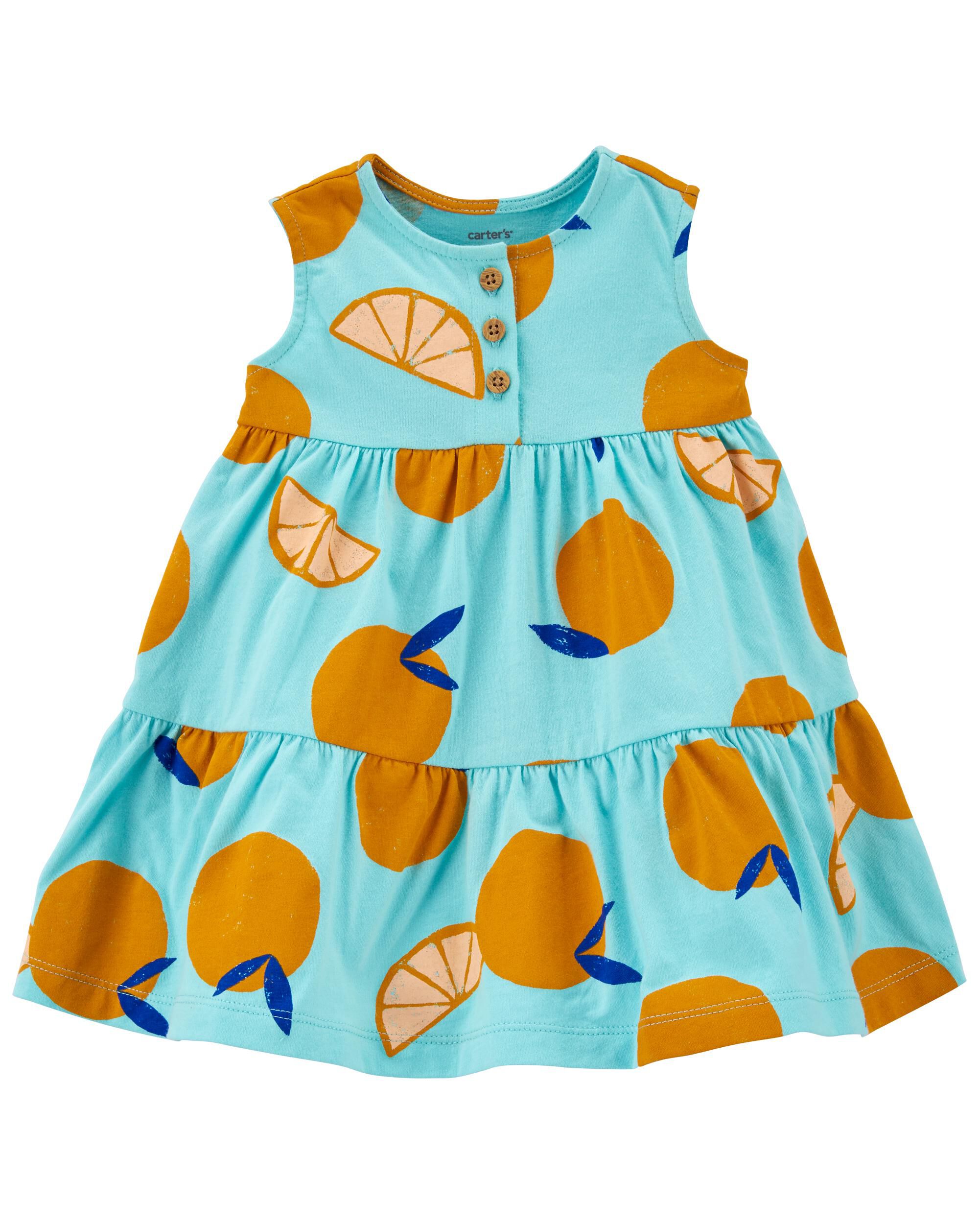 Baby Blue Fruit Cotton Dress | carters.com